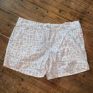 Loft blush & white lightweight lined 4 flat front chino shorts
